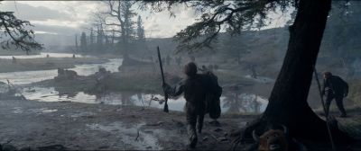 Still from The Revenant (2015) that has been tagged with: gun & wide shot