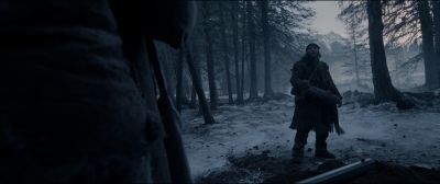 Still from The Revenant (2015) that has been tagged with: exterior & two-shot & wide shot & snow