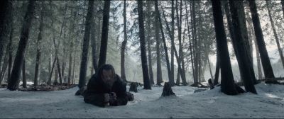 Still from The Revenant (2015) that has been tagged with: day & crawling & snow & clean single & woods
