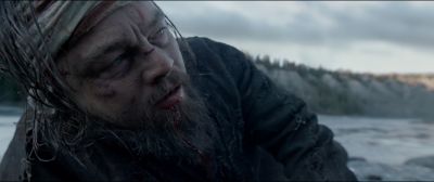 Still from The Revenant (2015) that has been tagged with: d4d4d4 & river & clean single & close-up