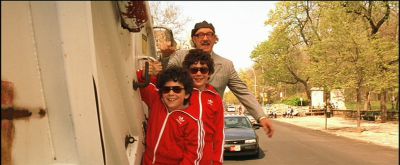 Still from The Royal Tenenbaums (2001) that has been tagged with: exterior & day & medium wide & three-shot