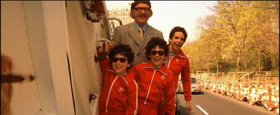 Still from The Royal Tenenbaums (2001) that has been tagged with: day & group-shot & medium wide & exterior