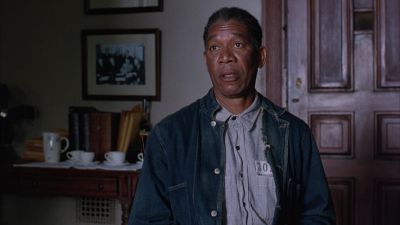 Still from The Shawshank Redemption (1994) that has been tagged with: 6f8090 & day & clean single & interior
