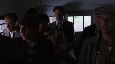 Still from The Shawshank Redemption (1994) that has been tagged with: medium wide & bus interior & interior