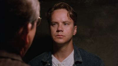 Still from The Shawshank Redemption (1994) that has been tagged with: interior & two-shot & over-the-shoulder & medium close-up