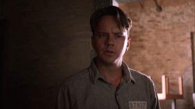 Still from The Shawshank Redemption (1994) that has been tagged with: interior & day & woodshop