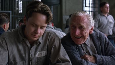 Still from The Shawshank Redemption (1994) that has been tagged with: 6e1c1c & prison & interior
