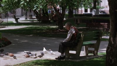 Still from The Shawshank Redemption (1994) that has been tagged with: exterior & pigeons