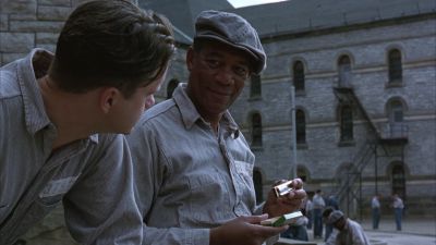 Still from The Shawshank Redemption (1994) that has been tagged with: two-shot & prison yard