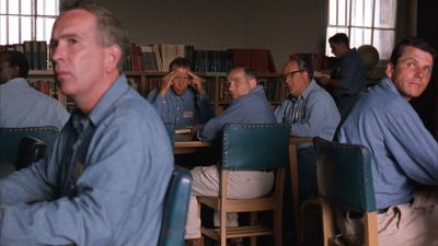 Still from The Shawshank Redemption (1994) that has been tagged with: interior & library & medium wide