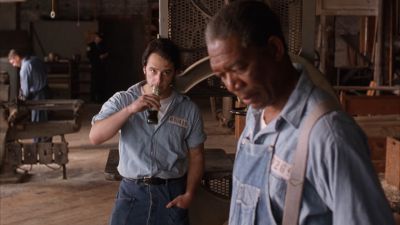 Still from The Shawshank Redemption (1994) that has been tagged with: interior & two-shot & day