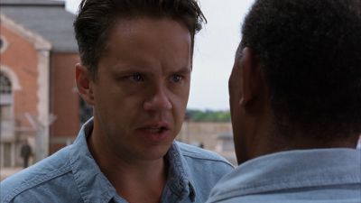 Still from The Shawshank Redemption (1994) that has been tagged with: prison yard & two-shot