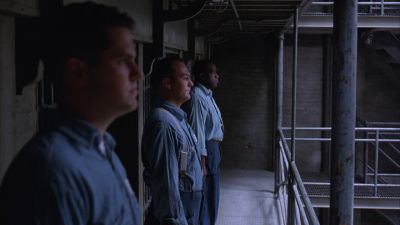 Still from The Shawshank Redemption (1994) that has been tagged with: 6284b7 & prison & interior