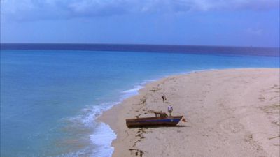Still from The Shawshank Redemption (1994) that has been tagged with: boat & beach