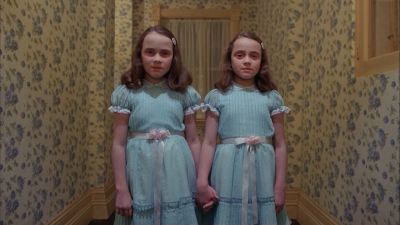 Still from The Shining (1980) that has been tagged with: 714f38 & hallway & interior & twins