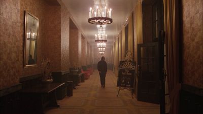 Still from The Shining (1980) that has been tagged with: wide shot & clean single & interior & hallway