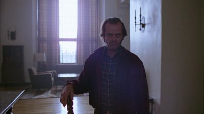 Still from The Shining (1980) that has been tagged with: 4f404c & day & clean single & medium wide