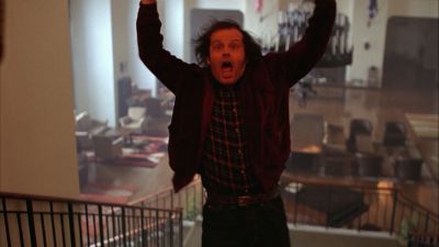 Still from The Shining (1980) that has been tagged with: 714f38 & clean single & day & medium wide