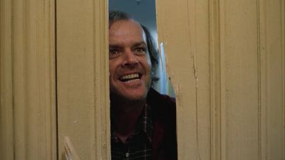 Still from The Shining (1980) that has been tagged with: clean single & peeking & night