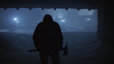 Still from The Shining (1980) that has been tagged with: medium wide & over-the-shoulder & exterior & night