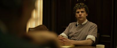 Still from The Social Network (2010) that has been tagged with: b4a541 & over-the-shoulder