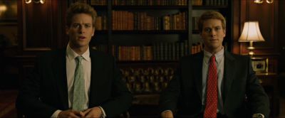 Still from The Social Network (2010) that has been tagged with: practical lamp & interior & two-shot & day