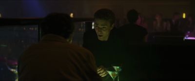 Still from The Social Network (2010) that has been tagged with: bar & over-the-shoulder & night