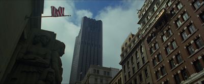 Still from The Social Network (2010) that has been tagged with: american flag & day & skyscraper