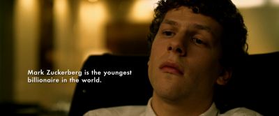 Still from The Social Network (2010) that has been tagged with: titles