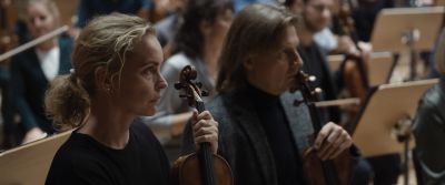 Still from Tár (2022) that has been tagged with: violin & interior