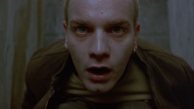 Still from Trainspotting (1996) that has been tagged with: 4f404c & interior & close-up