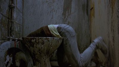 Still from Trainspotting (1996) that has been tagged with: clean single & day & toilet & gross & interior & bathroom
