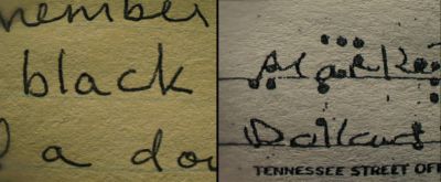 Still from Zodiac (2007) that has been tagged with: handwriting