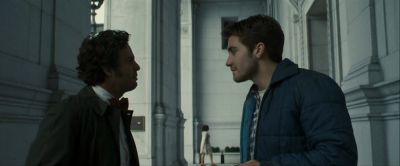 Still from Zodiac (2007) that has been tagged with: 424b4d & medium wide & two-shot & interior